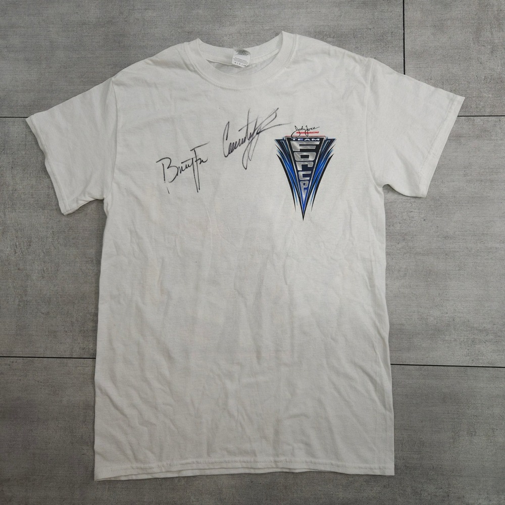 John Force Racing NHRA 20 Championships Signed T-Shirt White Mens Small 2018
